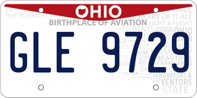 OH license plate GLE9729