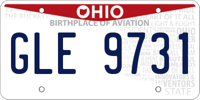 OH license plate GLE9731