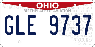 OH license plate GLE9737
