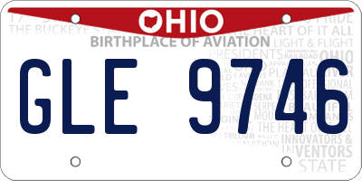 OH license plate GLE9746