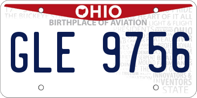OH license plate GLE9756