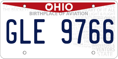 OH license plate GLE9766