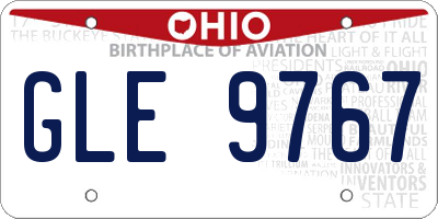 OH license plate GLE9767