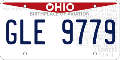 OH license plate GLE9779