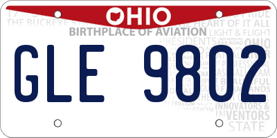 OH license plate GLE9802
