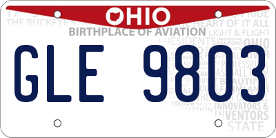 OH license plate GLE9803