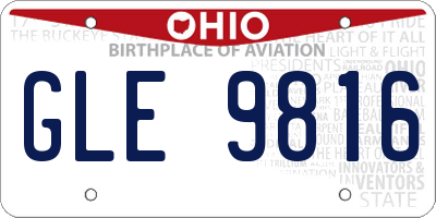 OH license plate GLE9816