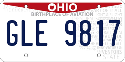 OH license plate GLE9817