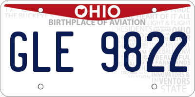 OH license plate GLE9822
