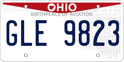 OH license plate GLE9823