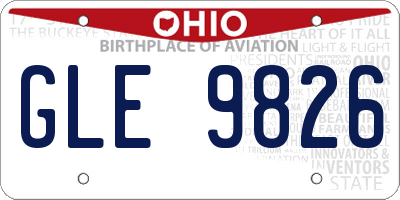 OH license plate GLE9826