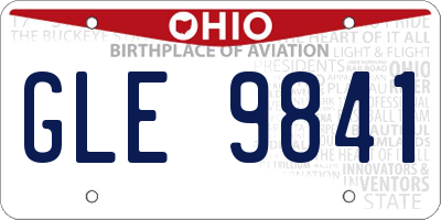 OH license plate GLE9841
