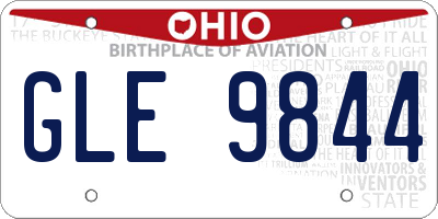 OH license plate GLE9844