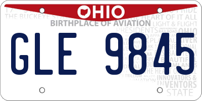 OH license plate GLE9845