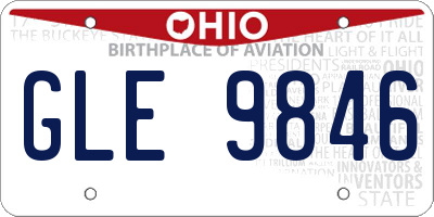 OH license plate GLE9846