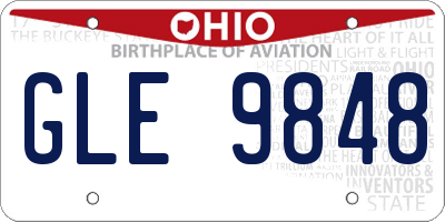 OH license plate GLE9848