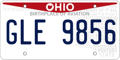 OH license plate GLE9856