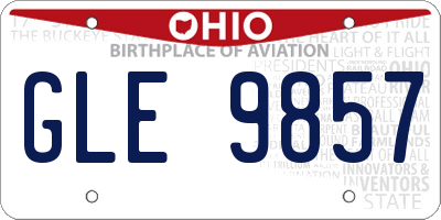 OH license plate GLE9857