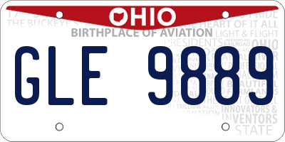 OH license plate GLE9889