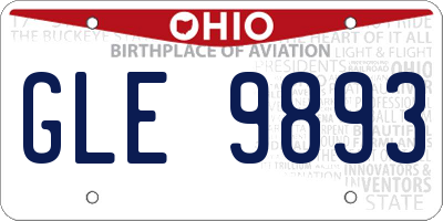 OH license plate GLE9893