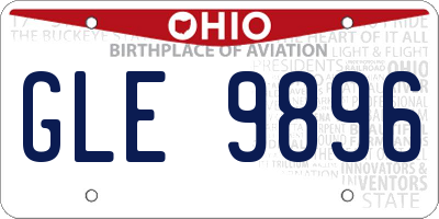 OH license plate GLE9896