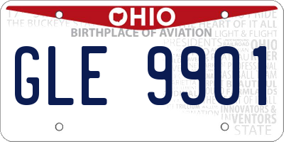 OH license plate GLE9901