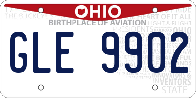 OH license plate GLE9902