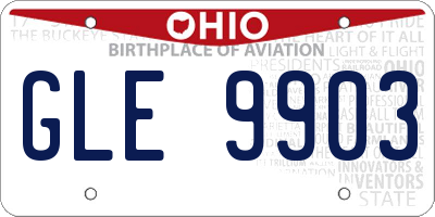 OH license plate GLE9903