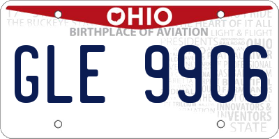 OH license plate GLE9906