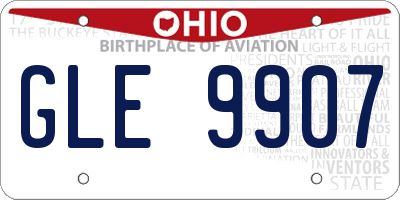OH license plate GLE9907