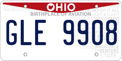 OH license plate GLE9908