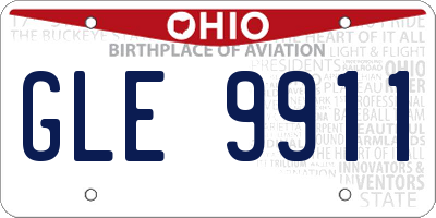 OH license plate GLE9911