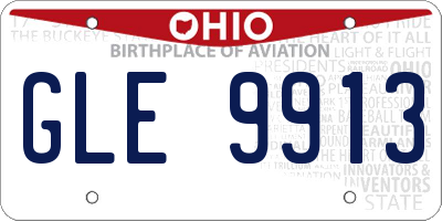 OH license plate GLE9913