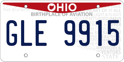 OH license plate GLE9915