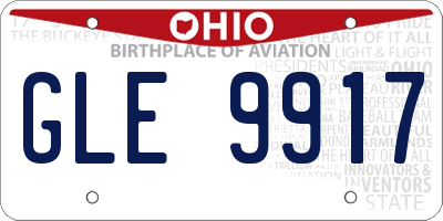 OH license plate GLE9917