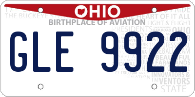 OH license plate GLE9922