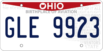 OH license plate GLE9923