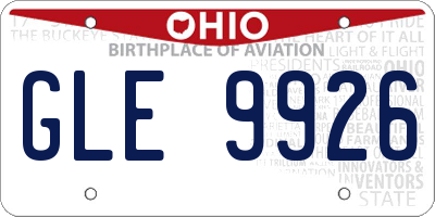 OH license plate GLE9926
