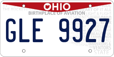 OH license plate GLE9927