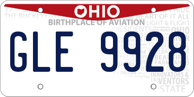 OH license plate GLE9928
