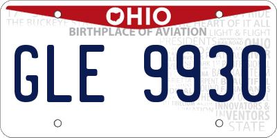 OH license plate GLE9930