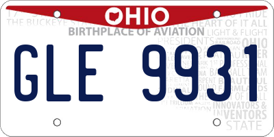 OH license plate GLE9931
