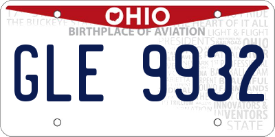 OH license plate GLE9932