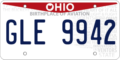 OH license plate GLE9942