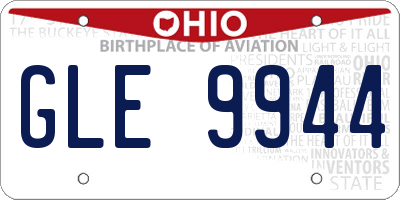 OH license plate GLE9944