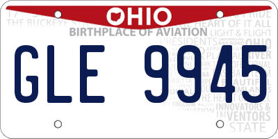 OH license plate GLE9945