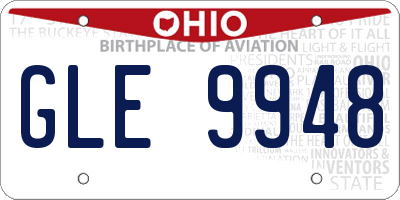 OH license plate GLE9948