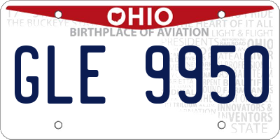 OH license plate GLE9950