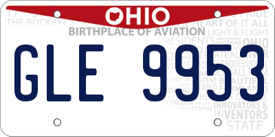 OH license plate GLE9953