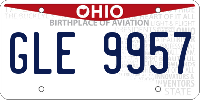 OH license plate GLE9957